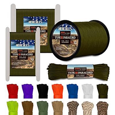 HERCULES Type III Paracord 550 Paracord Rope Parachute Cord, 100