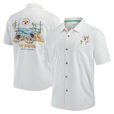 Men's Tommy Bahama White Pittsburgh Steelers Tide Breaker IslandZone Camp  Button-Up Shirt - Yahoo Shopping