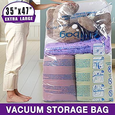 4 Pack XXL Jumbo Vacuum Storage Bags, Extra Jumbo Vacuum Sealed Bags for  Comforters, Bedding, Blanket Storage, Space Saver Extra Large Vacuum  Storage