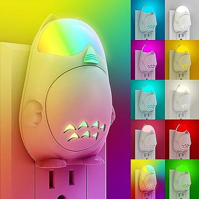 2 Pack Cat Plug In Dusk-To-Dawn Sensor Night Light Color-Changing Kids  Night Light 10-Color RGB LED Night Light For Bathroom