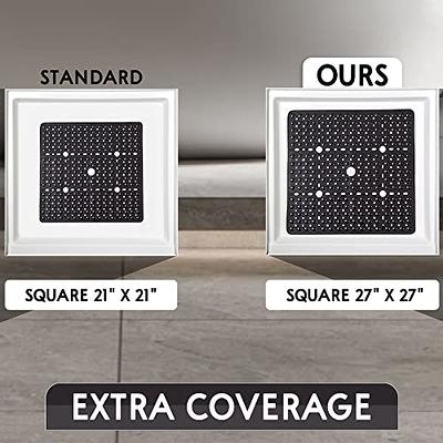 21 in. x 21 in. Square Shower Mat in Black