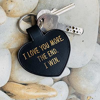  Handmade Leather Keychain - I Love You More The End I