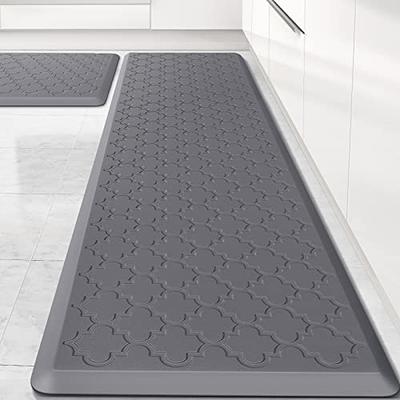 KMAT Kitchen Rugs and Mats [2 PCS] Super Absorbent Microfiber Kitchen Mat  Non Slip Machine Washable Runner Carpets (Chocolate-17.3 x28+17.3x47)