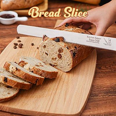 Bamboo Bread Slicer, Adjustable Bread Slicer Guide with 3 Thickness Size,  Foldable Compact Chopping Cutting Board, Great for Homemade Bread, Cakes