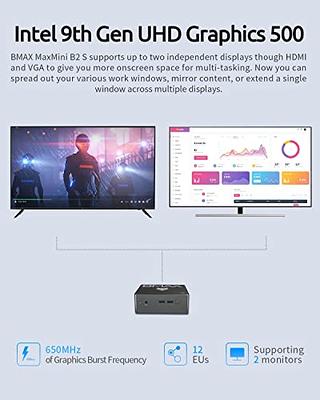 Bmax Mini PC 4-Core J4105 (up to 2.5 GHz) 8GB LPDDR4/256GB SSD 4K 60Hz Mini  Desktop Computer Gigabit Ethernet Dual-Band Wi-Fi BT 5.0 HDMI 2.0 Micro Pc