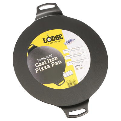  Lodge Cast Iron 15-Inch Pizza Pan with Silicone Grips