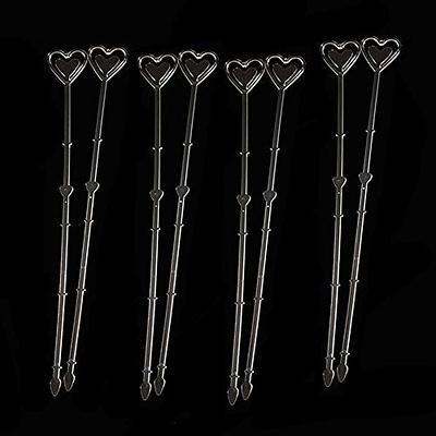  Prasacco 80 PCS Flower Card Holder Stick, 9 Inch Transparent  Heart Flower Picks Photo Memo Clips Photo Stick Holde Gift Card Holder for  Flower Arrangements Bouquet Wedding and Birthday Party 