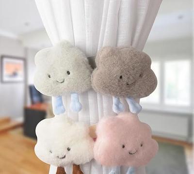 Snap-Fit Tiebacks for Curtain,Cute Cloud Decorative Rope Curtain Tie Backs  Holdbacks Holders Simple Decoration for Children Bedroom (2pcs, White) -  Yahoo Shopping