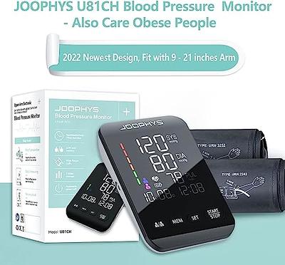 Blood Pressure Machine Upper Arm, 2 Size Cuffs M/L and XL, Medium/Large  9-17 and Extra Large Cuff 13-21, Accurate Automatic Digital BP Monitor,  Large Backlit LCD, BP Cuff 2-User 1000 Mem, U80Y 