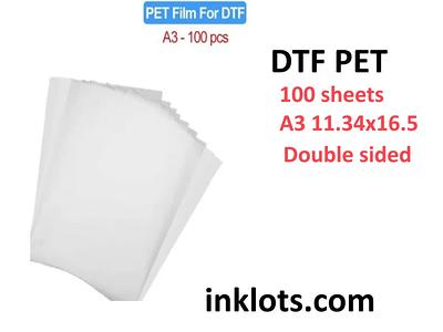 100 Sheets A3 - 11.7 x 16.5 DTF Transfer Film - Double Sided