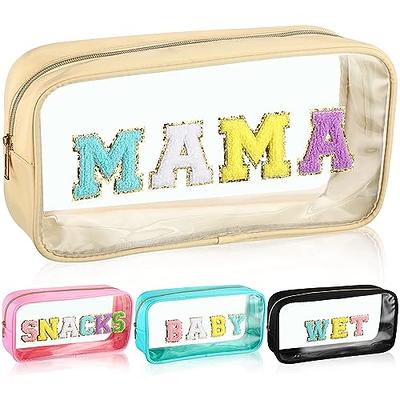 Preppy Fluffy Cosmetic Storage Pouch Chenille Letter Makeup