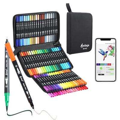 Duslogis Dual Brush Marker Pens for Coloring,24 Colored Markers,Fine Point  and Brush Tip Art Markers for Kids Adult Coloring Books Bullet Journals  Planners,Note Taking Coloring Writing 