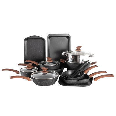 17 Piece Kitchenware Non-Stick Cookware Set Nutrichef Color: Blue