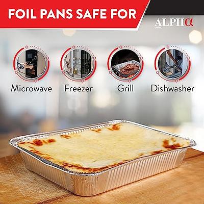 Aluminum Pans 9x13 Disposable Foil Pans Half Size Aluminum Trays with Lids Heavy Duty Steam Table Deep - Tin Foil Pans, Bakeware, Lasagna Pans