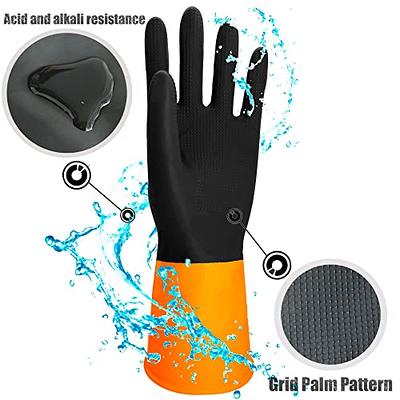 ROYAKI Chemical Resistant Cleaning Gloves, Set of 2 Pairs Black