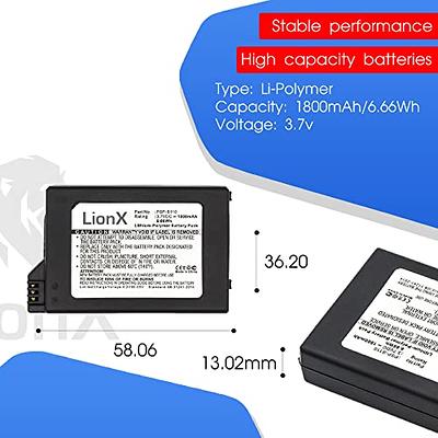 1200mAh PSP-S110 PSPS110 Battery Replacement Compatible with Sony PSP Slim  Portable Playstation PSP-2000 PSP-2001 PSP-2002 PSP-3000 PSP-3001 PSP-3002