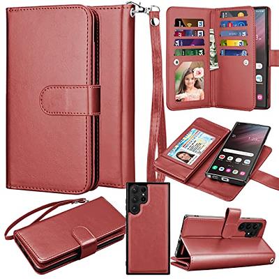 6.8 inch Galaxy S22 Ultra 5G Wallet Case, Samsung Galaxy S22 Ultra 5G 2022 PU Leather Case, Njjex Luxury PU Leather 9 Card Slots Holder Carrying Folio