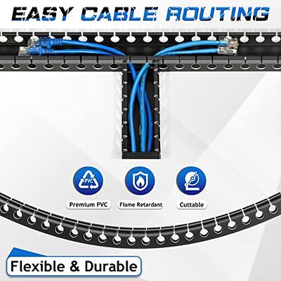 Open Slot Wiring Raceway Cable Duct, 123in Cable Management Channel Cord  Track,Desk Wire Channel, Under Desk Cable Management to Hide Cables, Wires