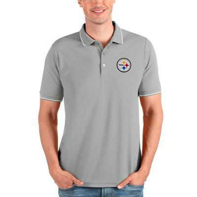 Pittsburgh Steelers Antigua Esteem Polo - Heathered Gold/White