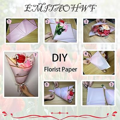 20 Sheets Waterproof Floral Wrapping Paper Sheets Flowers Bouquet