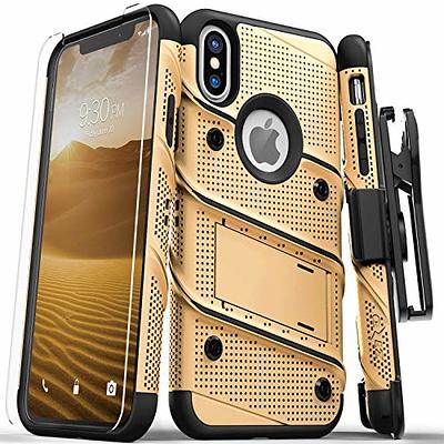 iPhone Xs MAX Case,[ Military Grade ] with [ Glass Screen Protector] 15ft.  Drop Tested Protective Case, Kickstand