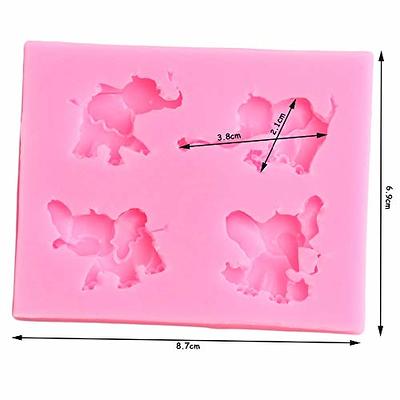 1 Pc Cute Elephant Baby Animal Rose Flower Silicone Mold DIY