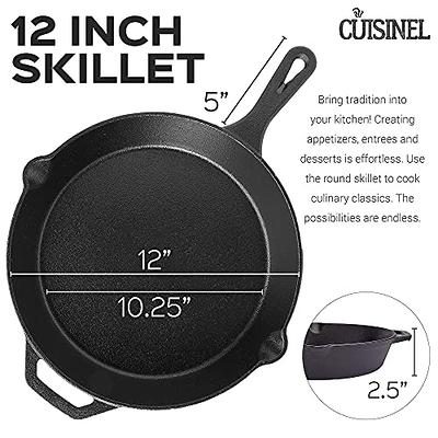 Pre-Seasoned 12 inch Cast Iron Skillet Cooking Pan with Silicone Grip. NEW!!