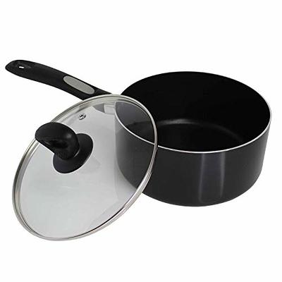 Buttermelt 2.5 Quart Stainless Steel Saucepan with Glass Strainer Lid,  Thicken Tri-ply Full Body, Multipurpose Sauce Pot with Two-Size Drainage  Holes