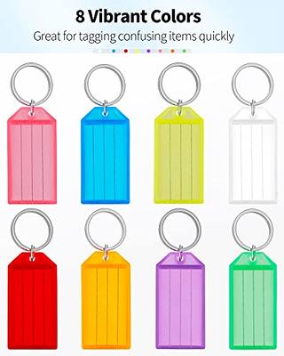 Uniclife 80 Pieces Key Tags 2 Inch Plastic Key Chain Tags with Ruled Blank  Paper Labels Transparent Covers and Split Rings Sturdy Item Identifiers, 8  Colors - Yahoo Shopping