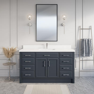 Spa Bathe Thomas 60-in Oxford Gray Undermount Single Sink Bathroom