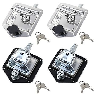 Truck Tool Box Lock Replacement with Keys, 2 Pcs Tool Box Latch, Stainless Steel Toolbox Paddle Panel Lock for Truck, Trailer, RV, UTV, ATV Box (2