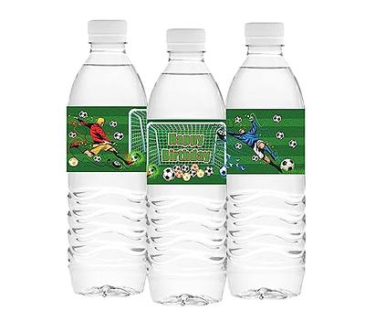 1pack/6pcs Green Soccer Pattern Water Bottle Stickers For Children's  Birthday Party Disposable Tableware Cup Diy Drink Bottle Label