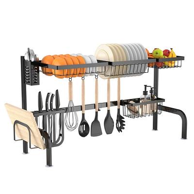 Genteen Dish Drying Rack, 2 Tier Stainless Steel Dish Rack with