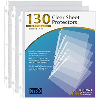 11-Hole Clear Sheet Protectors, Holds 8.5 x 11 inch Sheets, 9.25 x