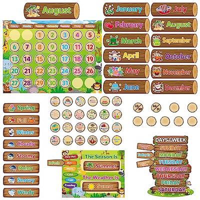 93 Pcs Classroom Calendar Bulletin Board Set Days of The Week Chart with Velcro  Dots Stickers for Back to School Jungle Animal Classroom Décor - Yahoo  Shopping