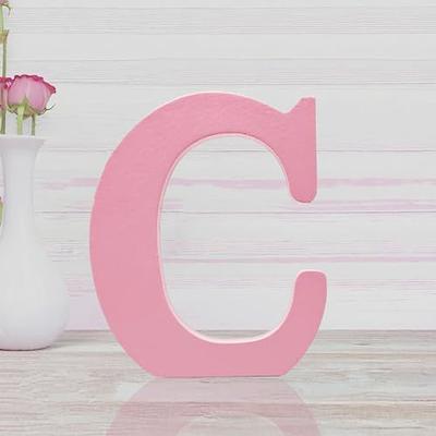 WOODOUNAI 4 Inch Pink Wood Letters Unfinished Wood Letters for