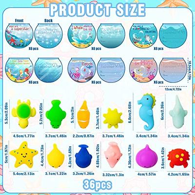 Ptyfavor Kids Valentines Day Gifts for School - 36 Pack Valentines Gift  Cards with Squishies Sea Animal Toys for School Class Exchange Gifts, Boys