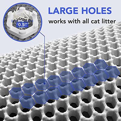 Conlun Cat Litter Mat Cat Litter Trapping Mat,Honeycomb Double Layer  Design,Urine and Water Proof Material,Scatter Control,Less Waste,Easier to  Clean,Washable