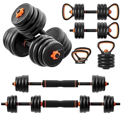 FitRx SmartBell Gym, 60 lbs. 4-in-1 Adjustable Interchangeable Dumbbell,  Barbell, and Kettlebell Weight Set, Black 