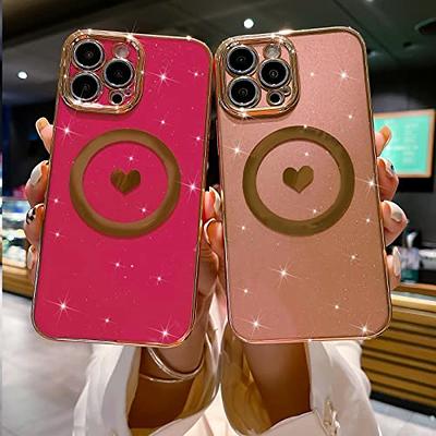 MGQILING Compatible with iPhone 12 Pro Max Magnetic Glitter Case, Luxury  Plating Cute Bling Clear Phone Case, Compatible with MagSafe for Women  Girls