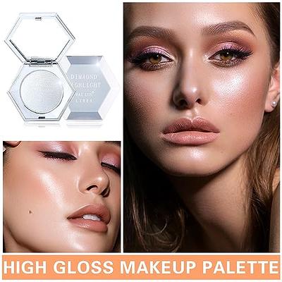 Pearl White Shimmer Glitter Highlighter Highlight Makeup Contour Powder, Glitter Sparkles Highlighter Face Illuminator Highlighter, Highlighter+Makeup  iluminadores Illuminator Make Up (Shiny Silver)