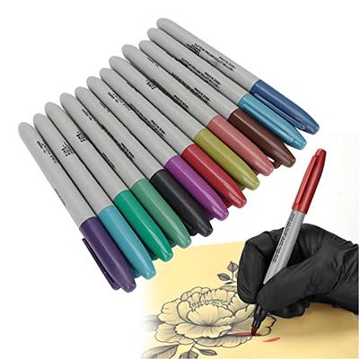 Betytattoo Temporary Tattoo Markers for Skin - Dual-End Tattoo Pens for  Body & F