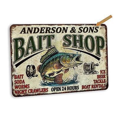 Bait Shop Sign, Personalized Fishing Supply Sign, Fishing Sign
