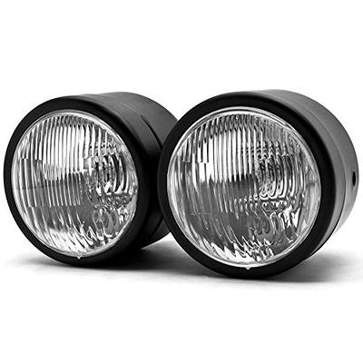 Krator Black Twin Headlight Motorcycle Double Dual Lamp Compatible