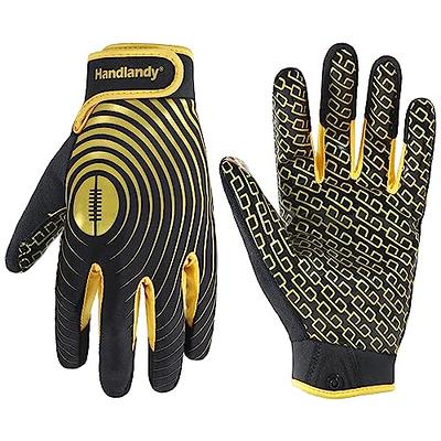 HANDLANDY Football Gloves Men, Sticky Wide Receiver Grip Gloves