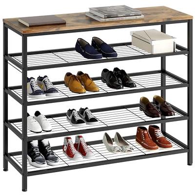  usikey Large Vertical Shoe Rack, 8 Tiers Wooden Shoes