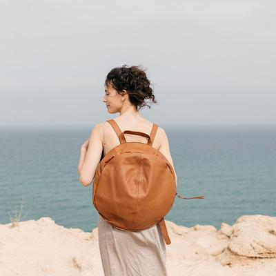 Leather Zipper Backpack - Handmade Leather Bag