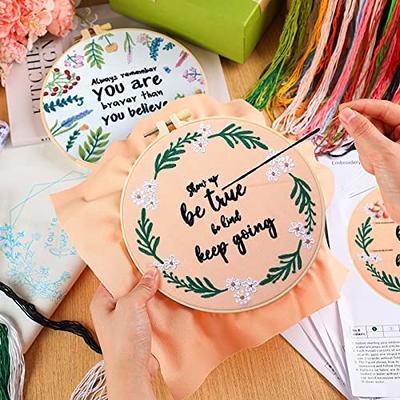 5 Sets Inspired Quote Embroidery Kit for Beginner Adult