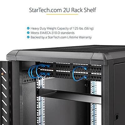 StarTech.com 2U Server Rack Shelf - Universal Vented Rack Mount Cantilever  Tray for 19 Network Equipment Rack & Cabinet - Heavy Duty Steel - Weight