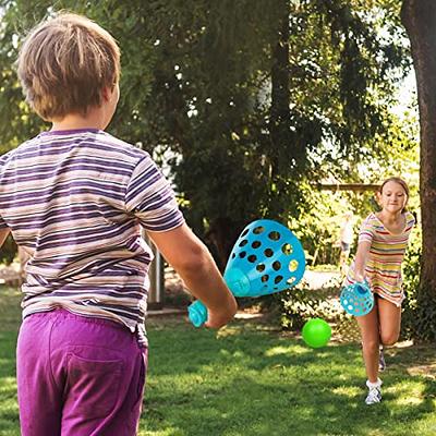 Outdoor Indoor Games Activities for Kids, Pop and Catch Ball Family Games  with 6 Launcher Baskets
